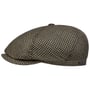 Silk Houndstooth Flat Cap by Stetson dark green