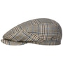 Glencheck Driver Flat Cap by Lierys brown-blue