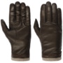 Jumia Leather Gloves with Cashmere by Caridei brown