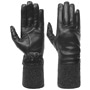 Canvalo Leather Gloves with Cashmere by Caridei black