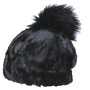 Fake Fur Pompom Hat by Gebeana navy