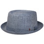 Herringbone Pork Pie Cotton Hat by Alfonso D’Este navy