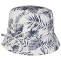 Allover Leaves Bucket Cloth Hat by Lipodo white-blue