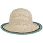 Tricolour Edge Straw Hat by Lipodo nature-blue