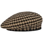 Houndstooth Wool Beret by Barascon beige-black