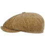 Hatteras Corduroy Jersey Flat Cap by Stetson camel