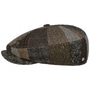 Mindell 8 Panel Patchwork Flat Cap by Lierys brown