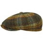Hatteras Shetland Plaid Flat Cap by Stetson olive