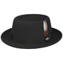 Carsen Lite Felt Pork Pie Hat by JJ Hats black