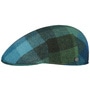 John Hanly Wool Check Flat Cap by Lierys blue-green