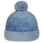 Fake Fur Pompom Hat by Seeberger blue