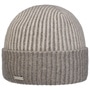 Levia Cashmere Beanie Hat by Seeberger beige-grey