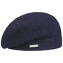 Milled Wool Beret with Cuff by Seeberger navy