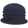 Beata Milled Wool Hat by Seeberger navy
