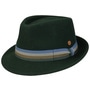 Four Colour Band Trilby Wool Hat by Mayser dark green