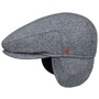 Merlino Check Flat Cap with Ear Flaps by Mayser grey-blue