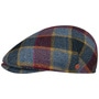 Sidney Big Colour Check Flat Cap by Mayser blue