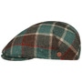 Sidney Big Colour Check Flat Cap by Mayser green
