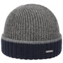 Contrast Edge Wool Beanie Hat by bugatti grey-blue