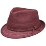 Mivella Crochet Trilby Raffia Hat by Stetson red