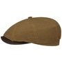 Hatteras Waxed Contrast Flat Cap by Stetson brown