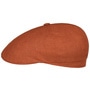 Bricksford 8 Panel Linen Flat Cap by Stetson rust