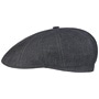 Bricksford 8 Panel Linen Flat Cap by Stetson navy
