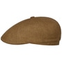 Bricksford 8 Panel Linen Flat Cap by Stetson brown-mottled