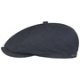 6 Panel Structure Linen Flat Cap by Stetson navy