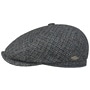 Harris Tweed Wool Flat Cap by JJ Hats navy