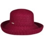 Javina Upward Brimmed Straw Hat by Seeberger dark red