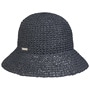 Crochet Cloche Straw Hat by Seeberger navy