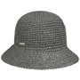 Crochet Cloche Straw Hat by Seeberger green