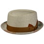 Denvio Pork Pie Linen Hat by Alfonso D’Este beige
