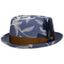 Leaves Pork Pie Cloth Hat by Alfonso D’Este blue