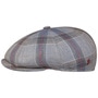 Lorente Check Flat Cap by Alfonso D’Este pigeon blue