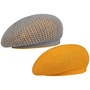 Reversible Knit Beret by bedacht grey-yellow