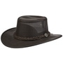 Foldaway Cooler Leather Hat by Barmah brown
