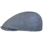 Capri Herringbone Silk Flat Cap by Lierys blue