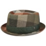 Big Check Pork Pie Linen Hat by Lierys dark green