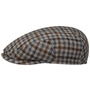 Mini Check Wool Driver Flat Cap by Lierys brown-blue