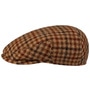 Mini Check Wool Driver Flat Cap by Lierys beige-brown