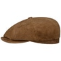 Hatteras Waxed Pigskin Flat Cap by Stetson brown