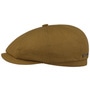 Hatteras Waxed Cotton Garage Flat Cap by Stetson cognac