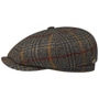8 Panel Barkeyville Wool Flat Cap by JJ Hats brown-blue