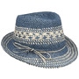Twotone Trilby Straw Hat by Loevenich navy