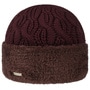 Faux Fur Cuff Knit Hat by Seeberger bordeaux