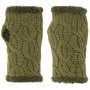 Cable Knit Wrist Warmers by Seeberger olive