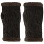 Cable Knit Wrist Warmers by Seeberger dark brown
