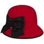 Big Bow Cloche Hat by bedacht red